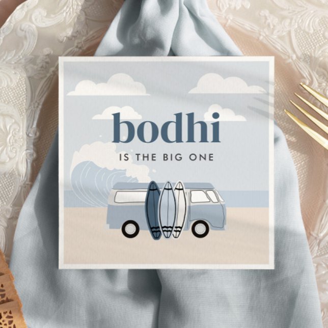 Serviette En Papier Le grand Surf de plage des garçons à l'anniversair (Créateur téléchargé)