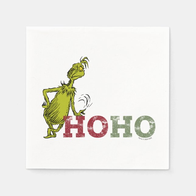 Serviette En Papier Le Grinch | Ho Ho Ho (Devant)