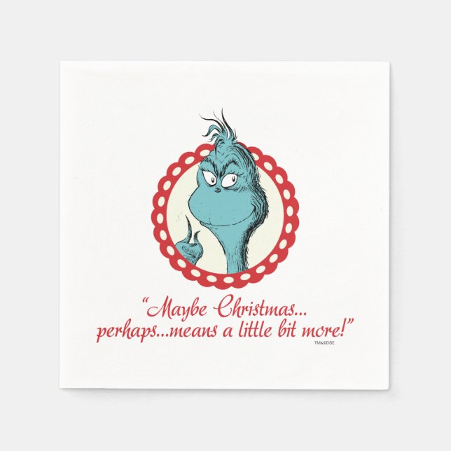 Serviette En Papier Le Grinch | Peut-être Noël... (Devant)