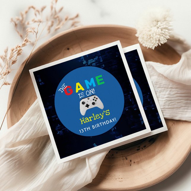 Serviette En Papier Le Jeu Est En Cours ! Jeu vidéo photo personnalisé (Créateur téléchargé)
