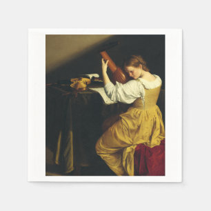 Serviette En Papier Le Joueur de Luth par Orazio Gentileschi Art