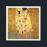 Serviette En Papier Le Kiss Gustav Klimt<br><div class="desc">Peintre autrichien impérial Gustav Klimt,  chef-d'oeuvre : La peinture de Kiss</div>