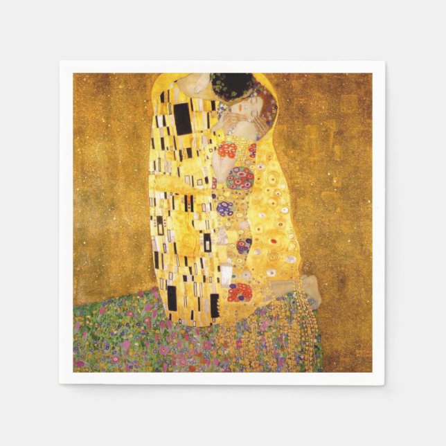 Serviette En Papier Le Kiss Gustav Klimt (Devant)