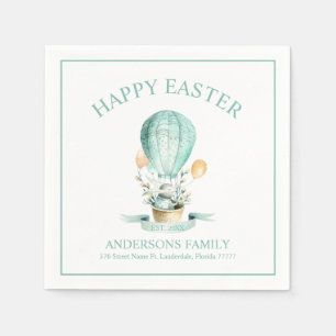 Serviette En Papier Le lapin de Pâques dans une montgolfière Naples