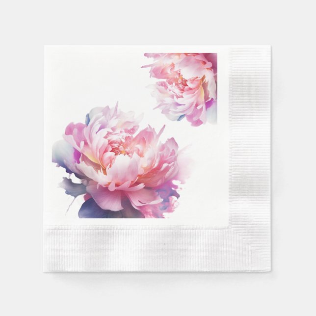 Serviette En Papier Le luxe des pivoines (Devant)