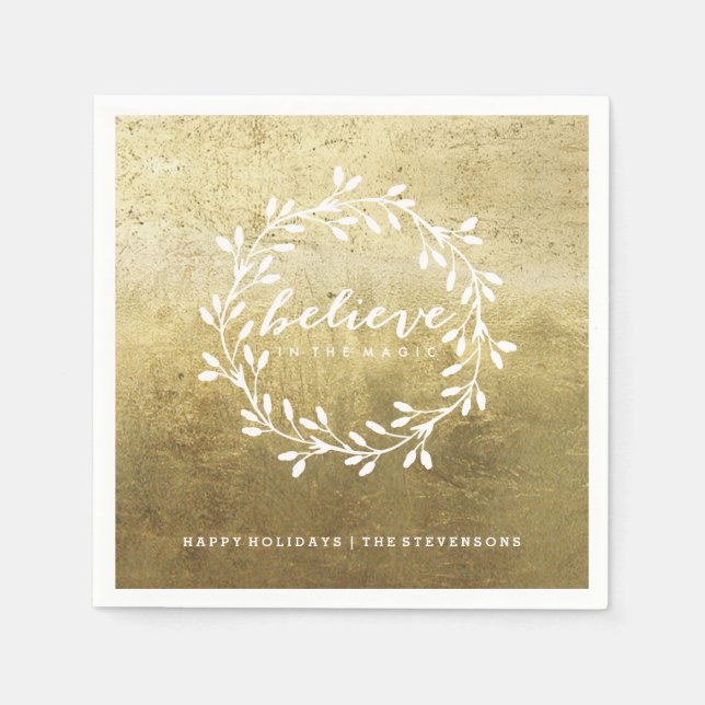 Serviette En Papier Le Magic | Gold Shtoujours Napkins (Devant)