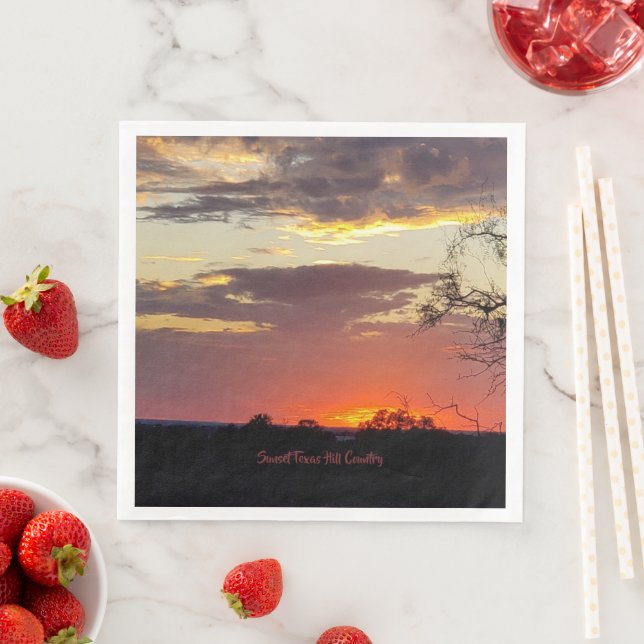 Serviette En Papier Le magnifique Sunset Texas Hill Country (En situation)