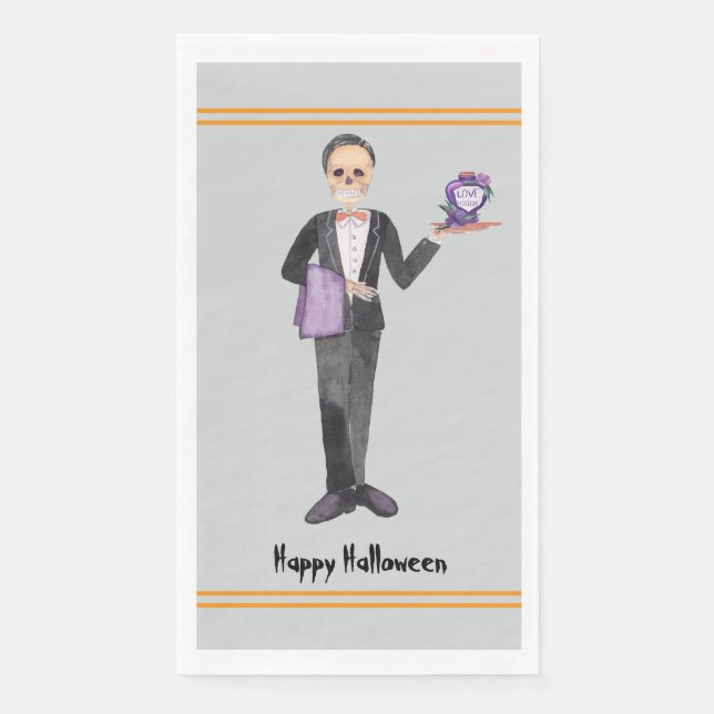 Serviette En Papier Le majordome d'Halloween (Devant)