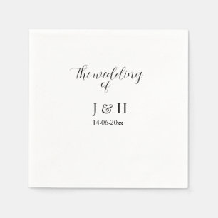 Serviette En Papier Le mariage du nom du couple simple date minimale