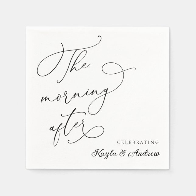 Serviette En Papier Le matin après le Mariage Brunch Napkins (Devant)