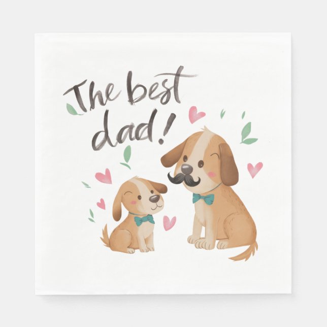 Serviette En Papier Le meilleur chien papa (Devant)