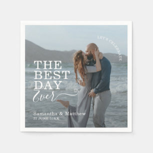 Serviette En Papier Le Meilleur Jour de Tous Mariage de Plage Bohème M