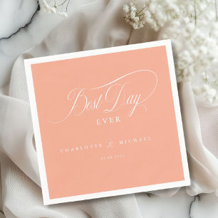 Serviette En Papier LE MEILLEUR JOUR JAMAIS ! Élégant, Mariage