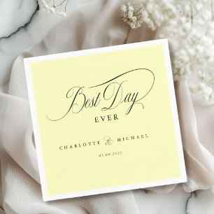 Serviette En Papier LE MEILLEUR JOUR JAMAIS ! Élégant, Mariage