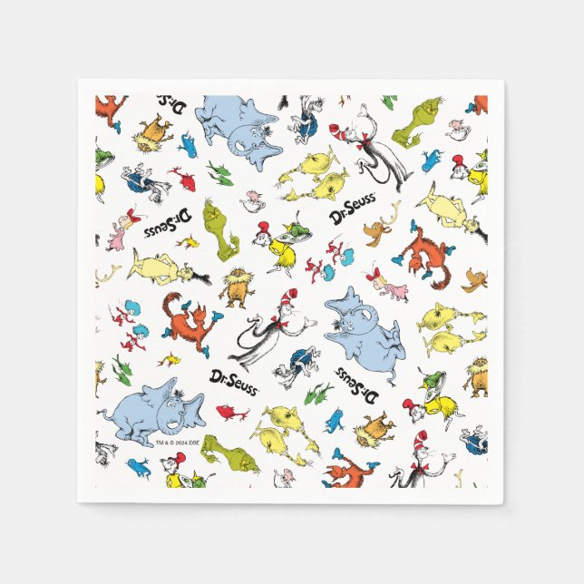 Serviette En Papier Le Monde du motif de Dr Seuss (Devant)