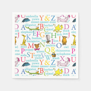 Serviette En Papier Le Motif ABC du Dr Seuss avec des mots