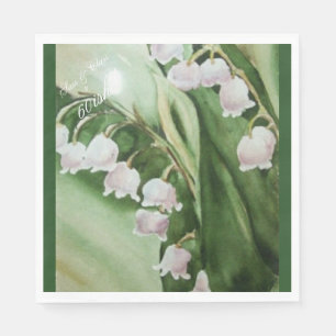 SERVIETTE EN PAPIER LE MUGUET MAGNIFIQUE DÉCORÉ D'UN MONOGRAMME