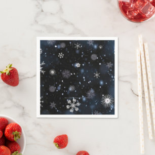Serviette En Papier Le Noël de SlipperyJoe, hiver magique paisible à