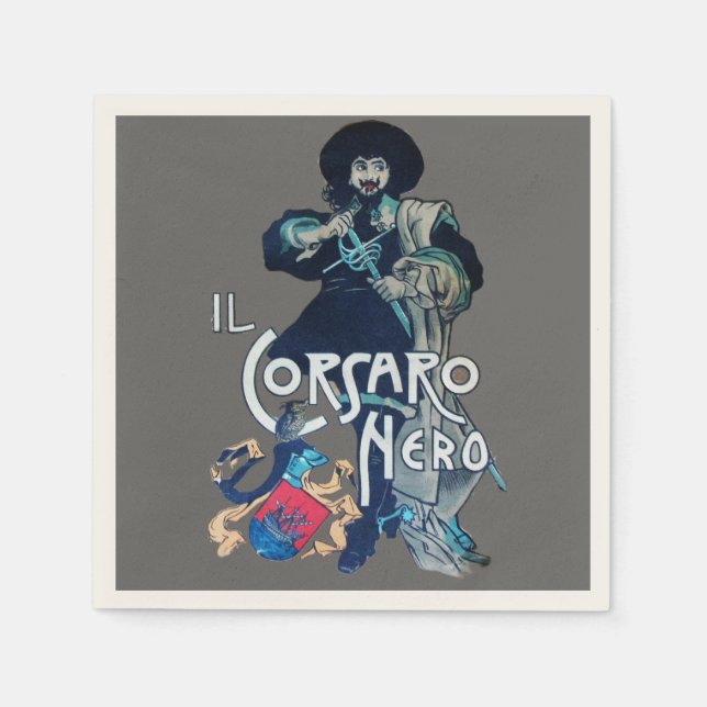 Serviette En Papier LE NOIR CORSAIR gris (Devant)