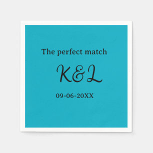 Serviette En Papier Le nom du couple parfait lettre date bleu sim