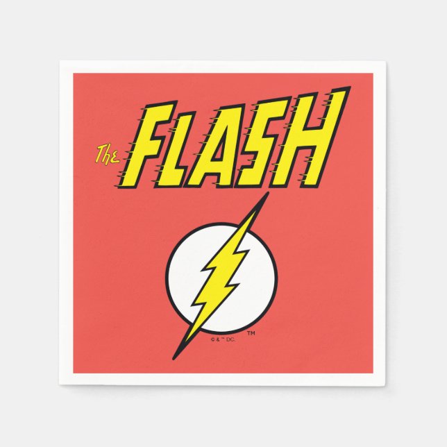 Serviette En Papier Le nom Flash et logo d'éclair (Devant)