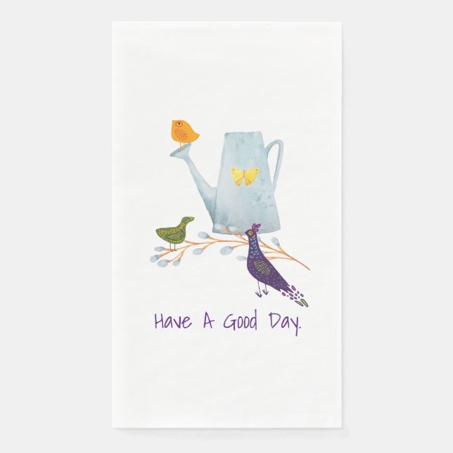Serviette En Papier Le Paon, Le Canard Et Le Poussin (Devant)