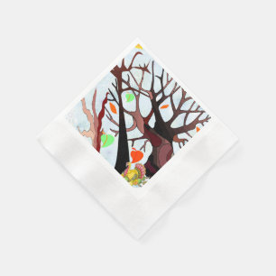 Serviette En Papier Le pays des merveilles d'automne -