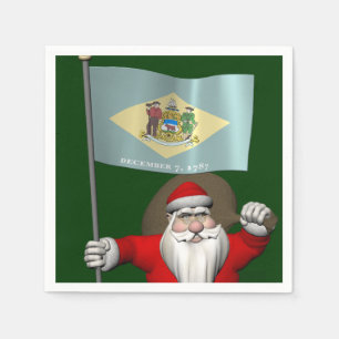 Serviette En Papier Le Père Noël Avec L'Enseigne Du Delaware