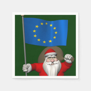 Serviette En Papier Le Père Noël Avec L'Entrée De L'Union Européen