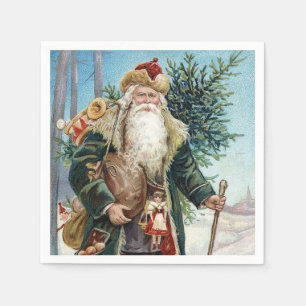 Serviette En Papier Le père noël vintage 6