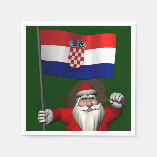 Serviette En Papier Le Père Noël visite la Croatie (Devant)