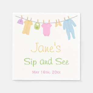 Serviette En Papier Le petit Sip de bébé de vêtements et voient