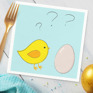 Serviette En Papier Le poulet ou l'oeuf mignon dessin animé de Pâques