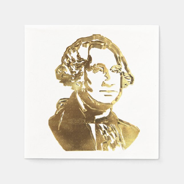 Serviette En Papier Le président américain George Washington Golden Ch (Devant)