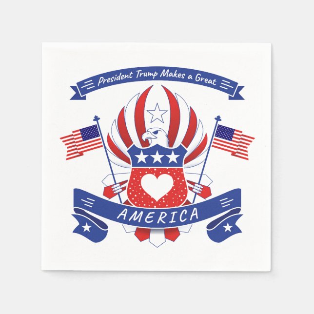 Serviette En Papier Le président Trump fait une grande AMÉRIQUE (Devant)