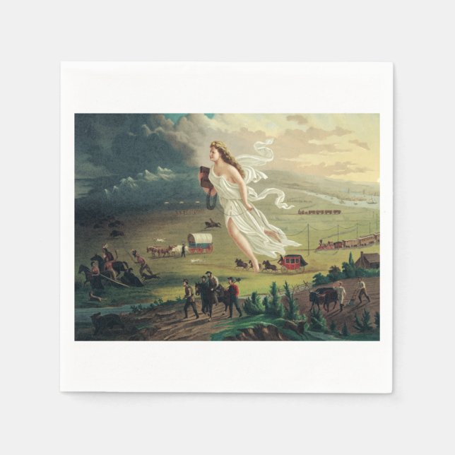 Serviette En Papier Le Progrès américain par John Gast (Devant)