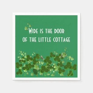 Serviette En Papier Le Proverbe Irlandais Sur Vert Avec Shamrock