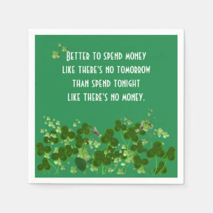 Serviette En Papier Le Proverbe Irlandais Sur Vert Avec Shamrock