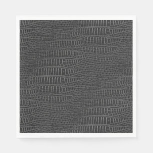 Serviette En Papier Le regard de la peau réaliste noire d'alligator