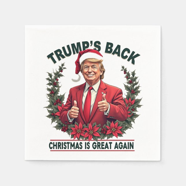 Serviette En Papier Le retour de Noël de Trump à Père Noël (Devant)