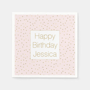 Serviette En Papier Le rose rougissent anniversaire de confettis