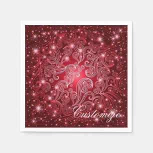 Serviette En Papier Le rouge céleste tourbillonne et tient le premier