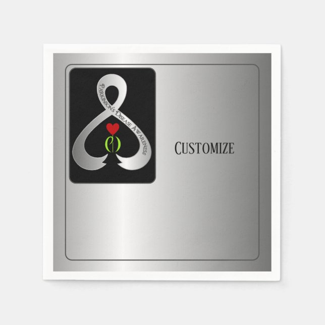 Serviette En Papier Le ruban de sensibilisation de Parkinson (Devant)