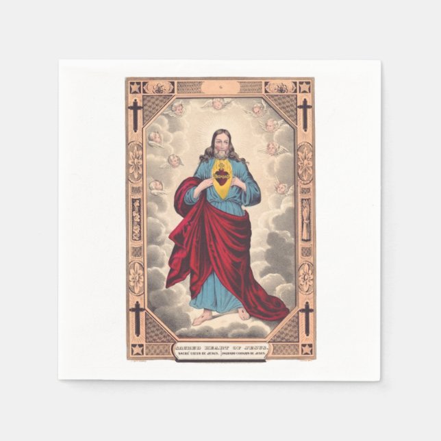Serviette En Papier Le Sacré-Cœur de Jésus (Devant)