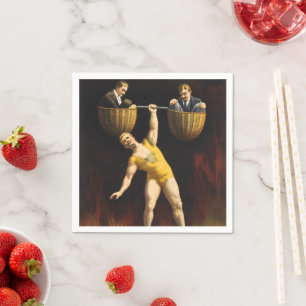 Serviette En Papier Le Sandow Eugen Sandow Vaudeville Weightlifter