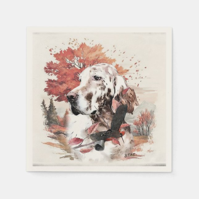Serviette En Papier Le Setter anglais, la chasse à la passion (Devant)