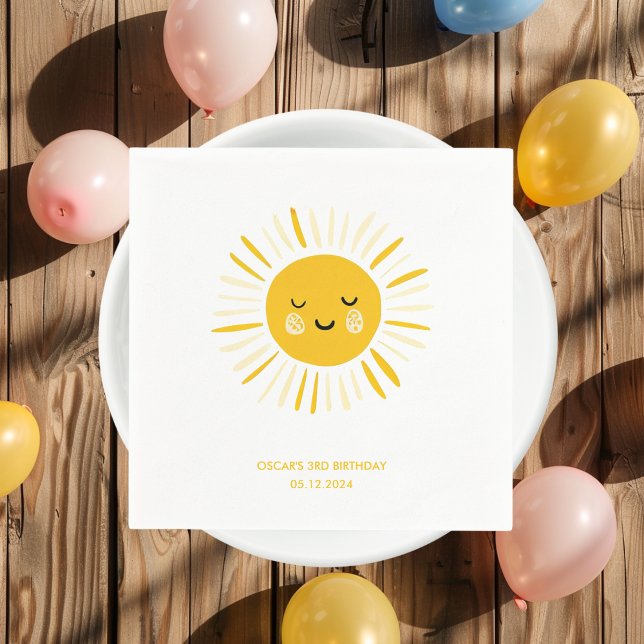 Serviette En Papier Le soleil tourne à une fête d'anniversaire (Créateur téléchargé)