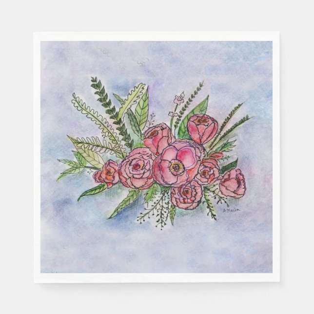 Serviette En Papier Le Splendeur des Roses (Devant)