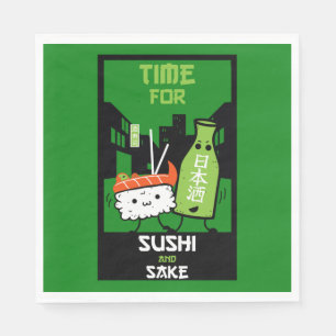 Serviette En Papier Le Sushi Et Le Sake