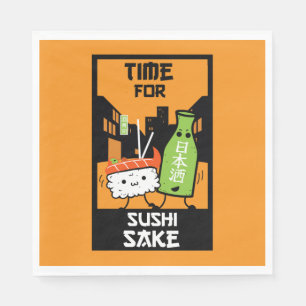 Serviette En Papier Le Sushi Et Le Sake